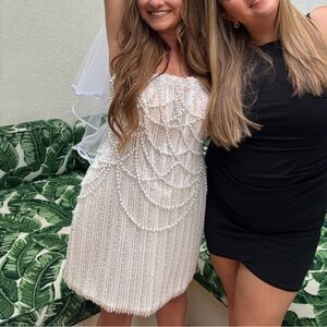 Rosie Etienne Lustre white beaded dress